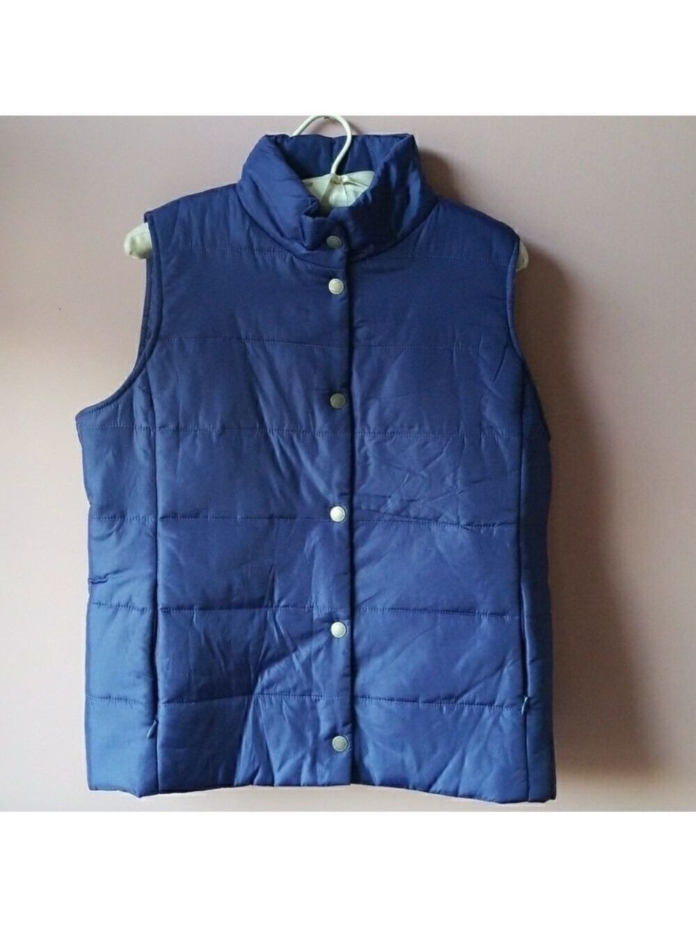 Daisey Fuentes Puffer Vest Blue New  Warm Winter Vest
